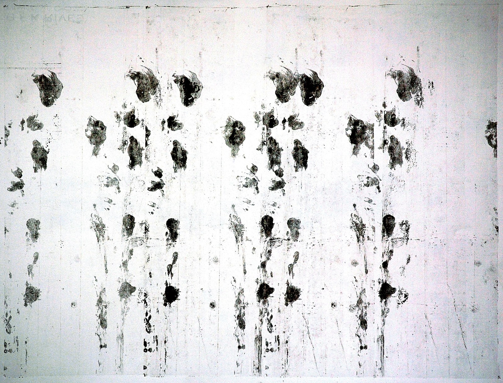 Assembly I, five figures in rows, black ink monotype