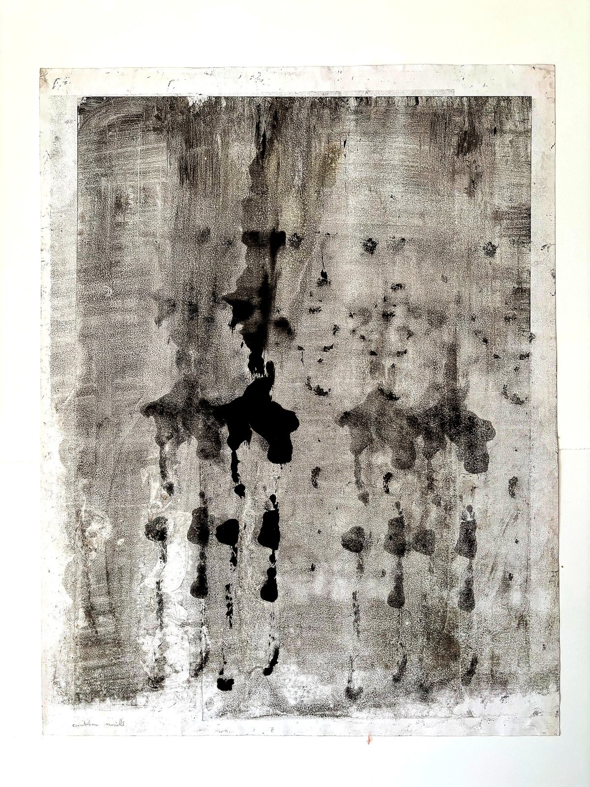 Constellation III, downpour, black ink monotype