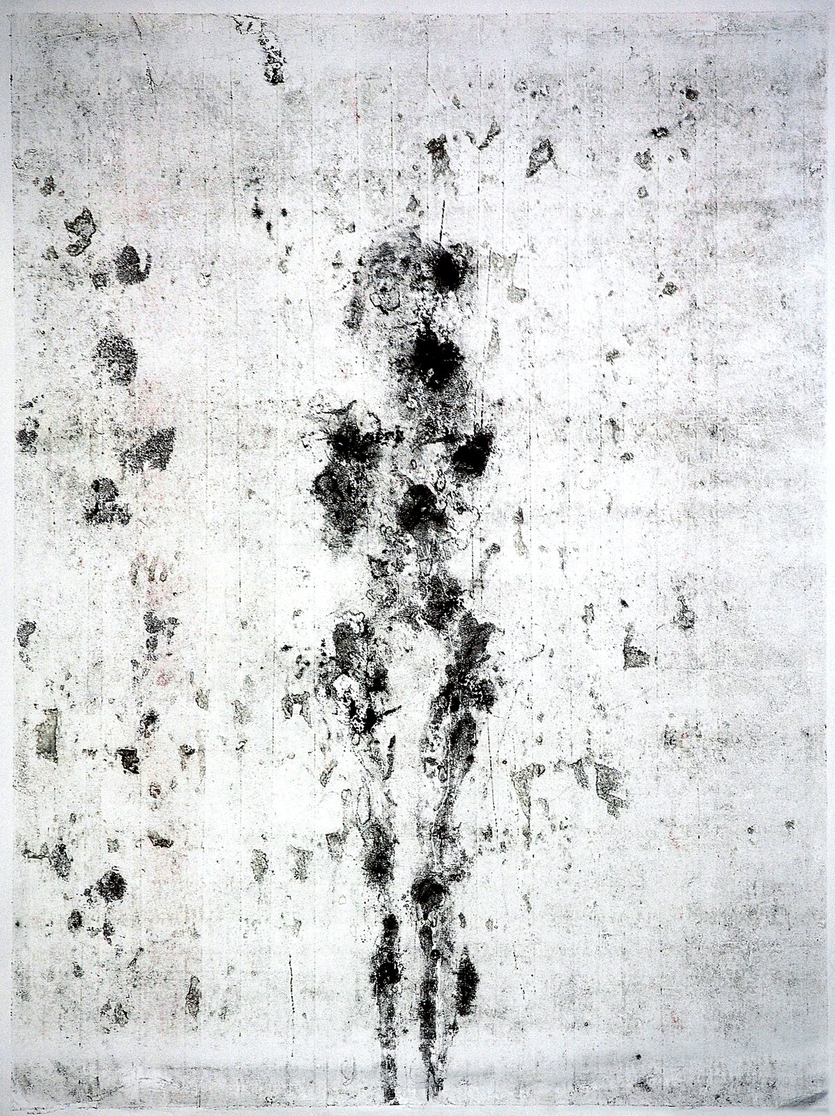 Figure I, standing figure, black ink monotype