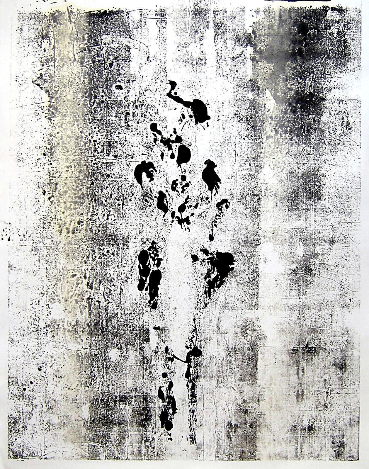 Figure XI, figure with grey and ochre bands, monotype