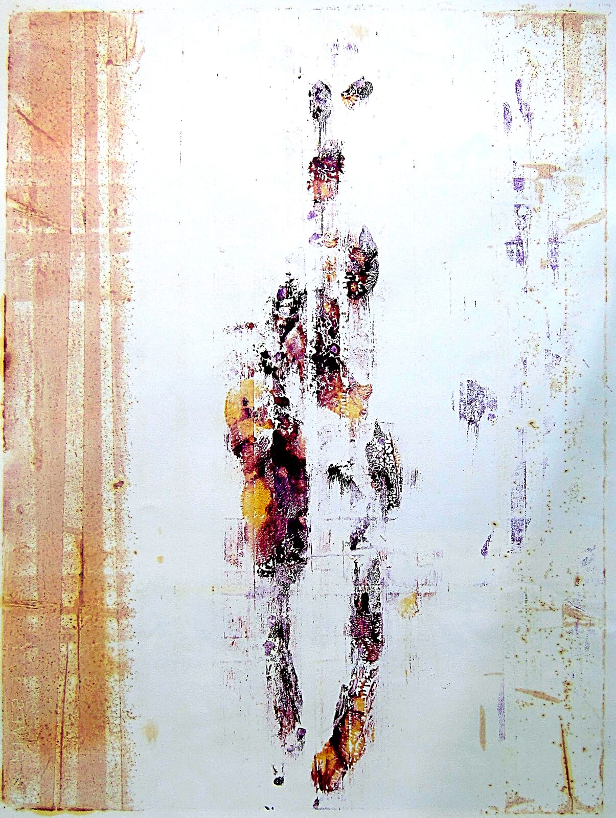 Figure V, figure with ochre and orange bands, monotype