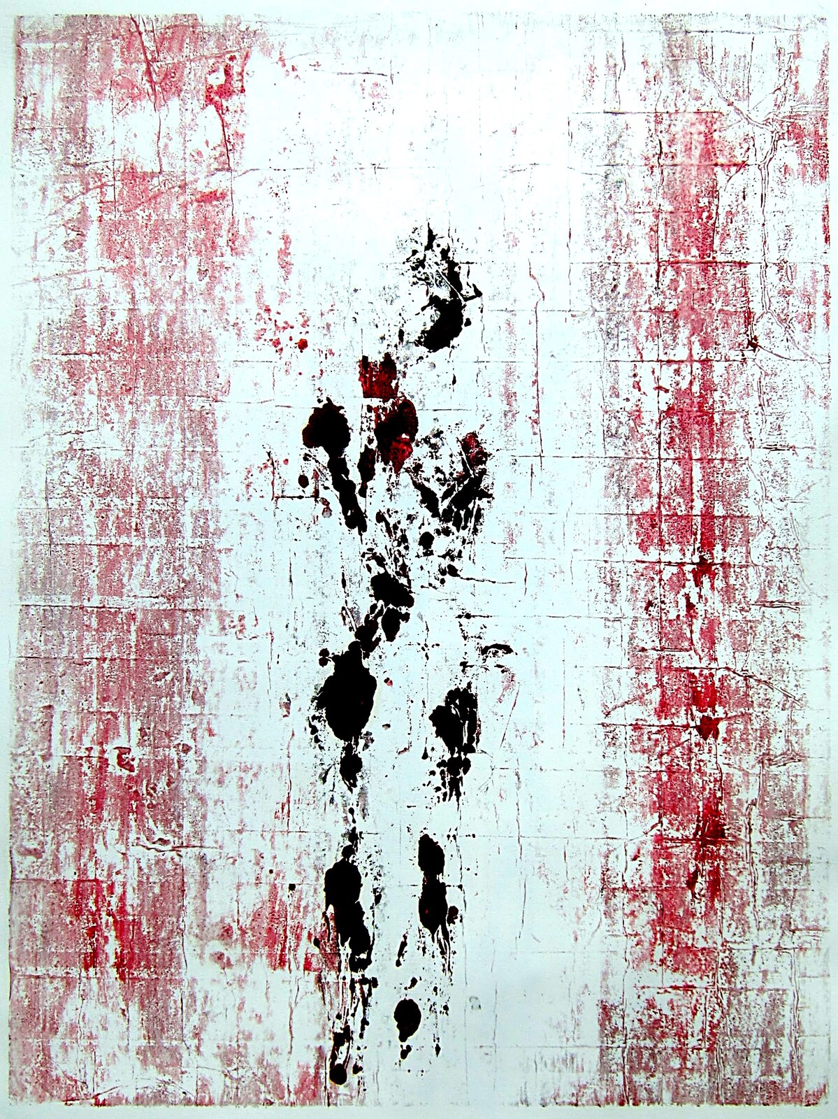 Figure VIII, figure with red bands on pale green ground, monotype
