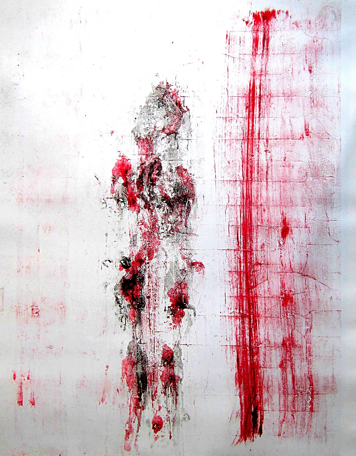 Figure IX, figure with red vertical streak, monotype
