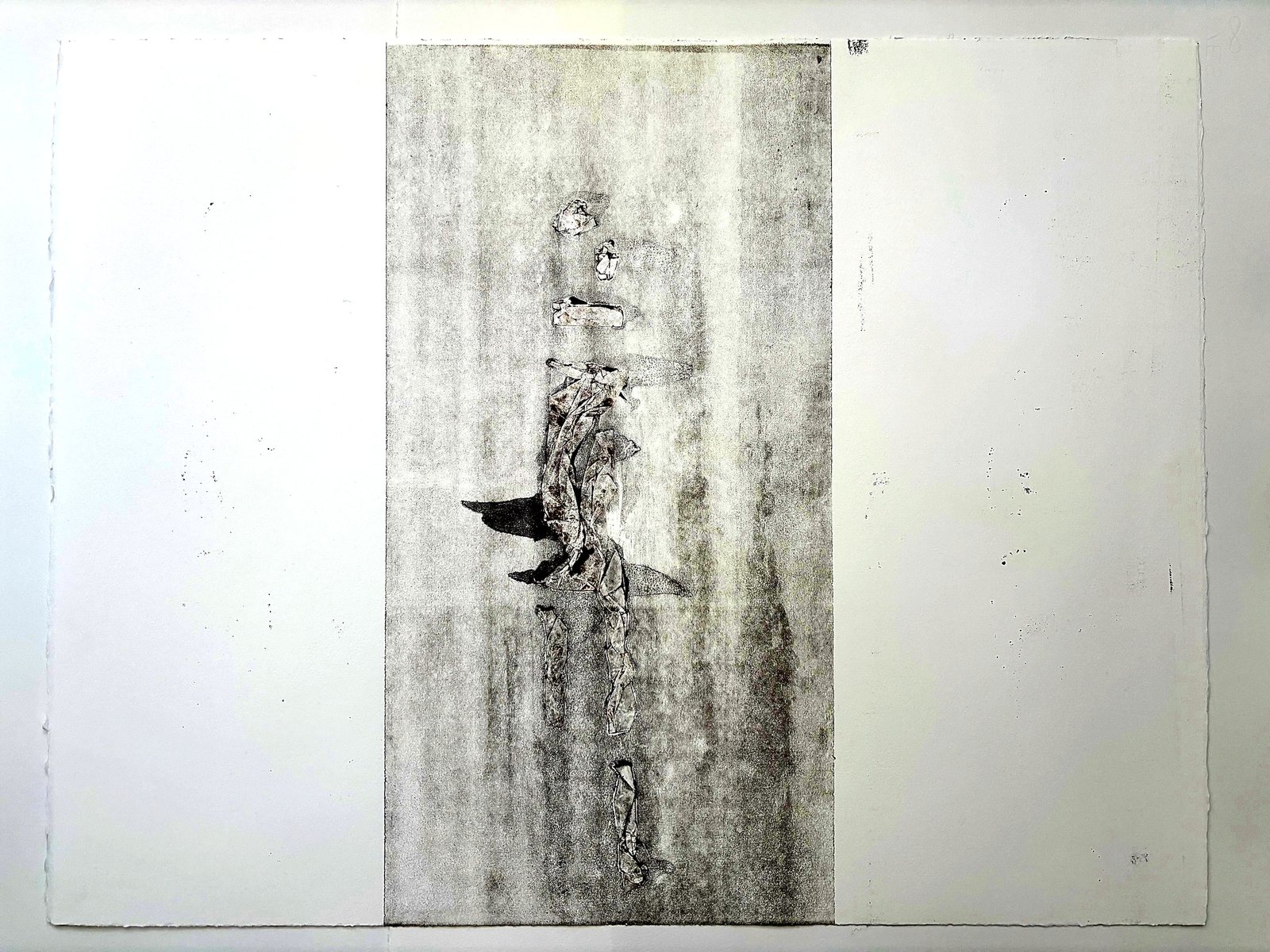 Trace II, suspension, black ink monotype