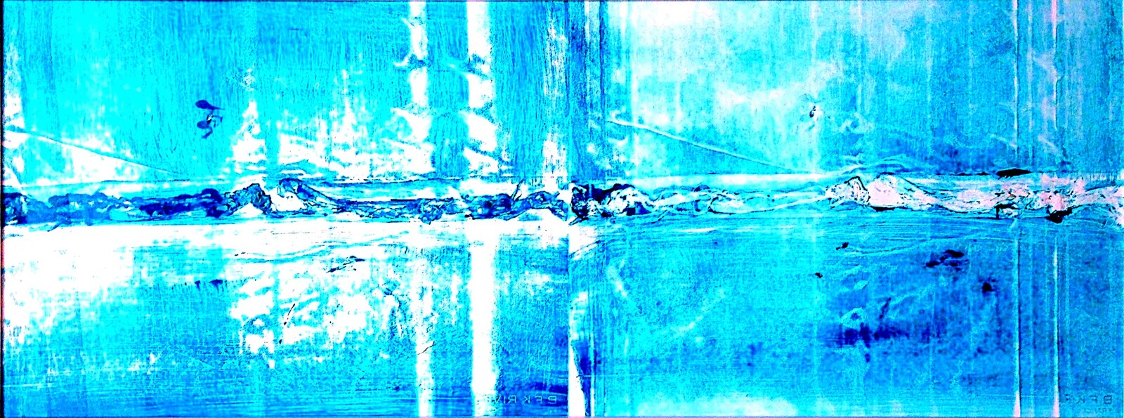 Water I, blue horizon, colour monotype